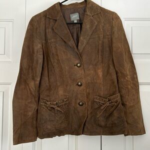 J Jill Brown 100% Leather Jacket XS